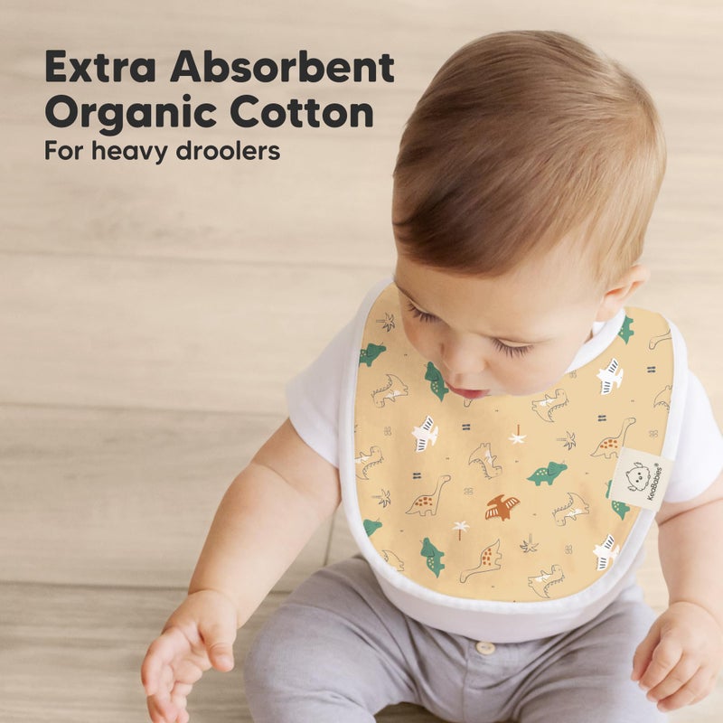 KeaBabies 8-Pack Organic Baby Bibs for Boys, Girls - Soft Cotton Drooling and Teething Bibs for Baby Girl & Boy, Extra Absorbent, Easy to Clean & Put On for Toddler, Newborn, Infant 0-24 Months (Mesozoic) - Image 5