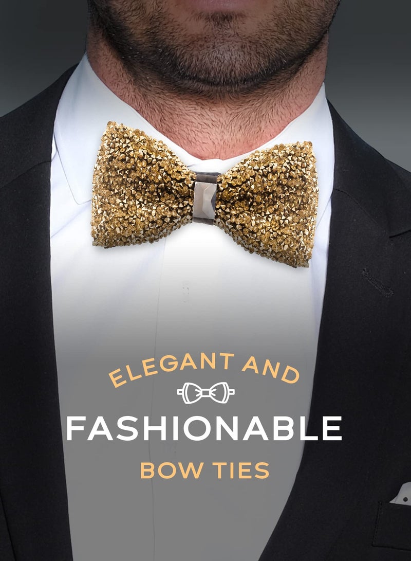 Rhinestone Bow Ties for Men and Boys - Pre-Tied Sequins Diamond Bow Ties with Adjustable Length, Perfect for Parties, Banquets, Weddings, and Tuxedo Dress Shirts. - Image 2