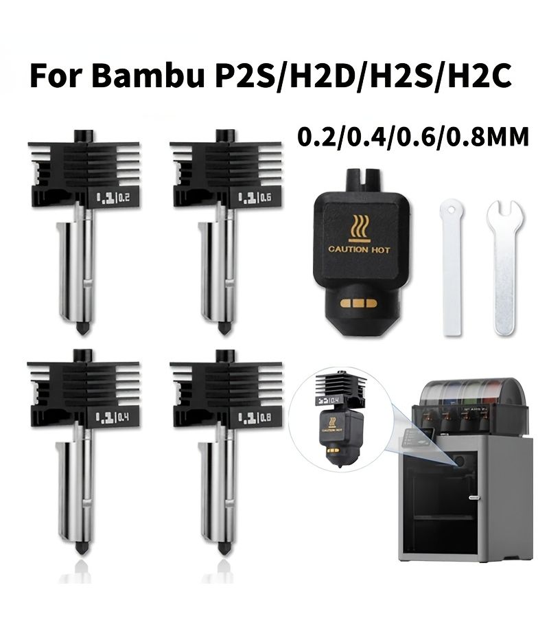 مجموعة الطرف الساخن P2S مع فوهة من الفولاذ المقسى بقطر 0.6 ملم لطابعات H2D وH2S - Image 1