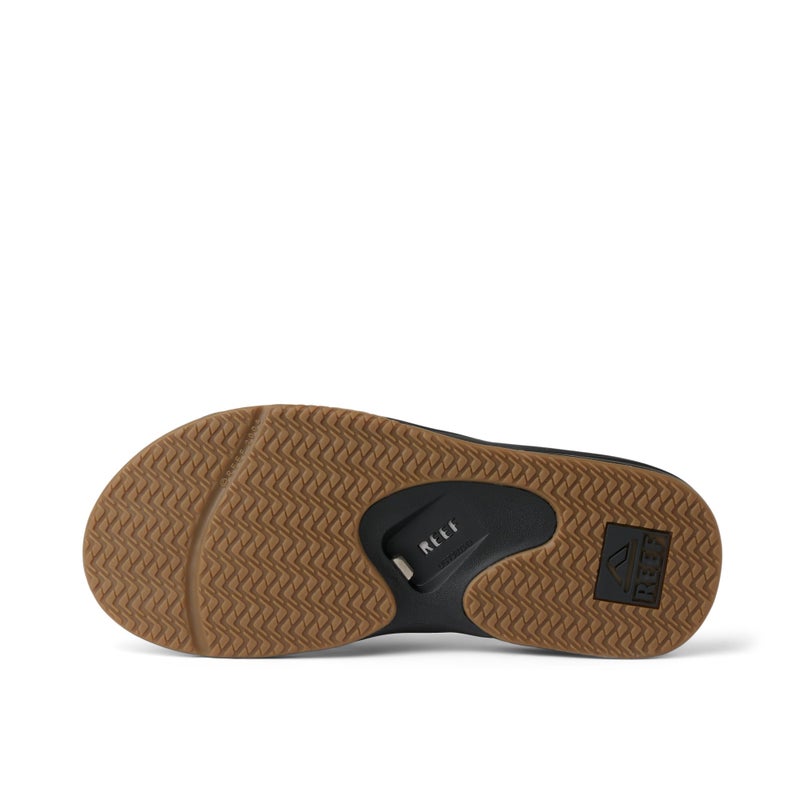 Reef REEF Fanning Men's Bottle Opener Flip Flop, Arch Support, Durable Outsole, Water Friendly, Black/Silver, 9  - Image 3