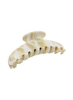 French Amie Contour Ivory Large 4  Handmade Cellulose Hair Grip Claw Clip Clamps Indoor Outdoor for Women and Girls for Thick Hairs Ivory