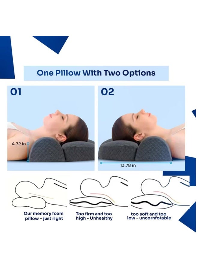 Bukela Cervical Pillow, Memory Foam Contour Pillow, Bed Pillows for Side Sleeper Ergonomic Orthopedic Sleeping Pillow - Image 4