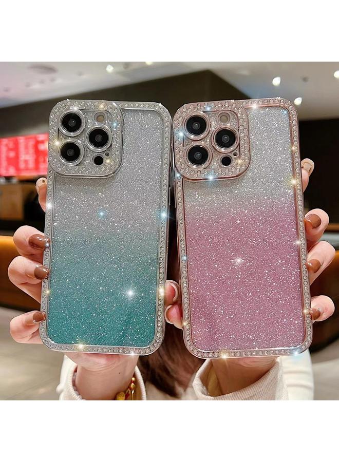 S-TOP Case For iPhone 12 Pro Diamond Gradient Glitter Plated TPU Phone Case - Image 3