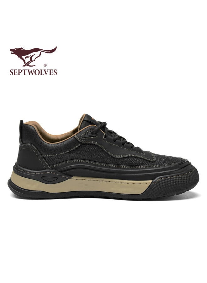 Septwolves Seven Wolves Official Men's Fashion Printed Sneakers Thick Sole Retro Casual Shoes Men W8343520625 Black 38 - Image 3