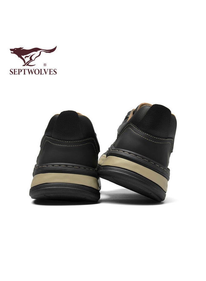 Septwolves Seven Wolves Official Men's Fashion Printed Sneakers Thick Sole Retro Casual Shoes Men W8343520625 Black 38 - Image 4