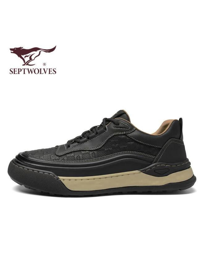 Septwolves Seven Wolves Official Men's Fashion Printed Sneakers Thick Sole Retro Casual Shoes Men W8343520625 Black 38 - Image 2
