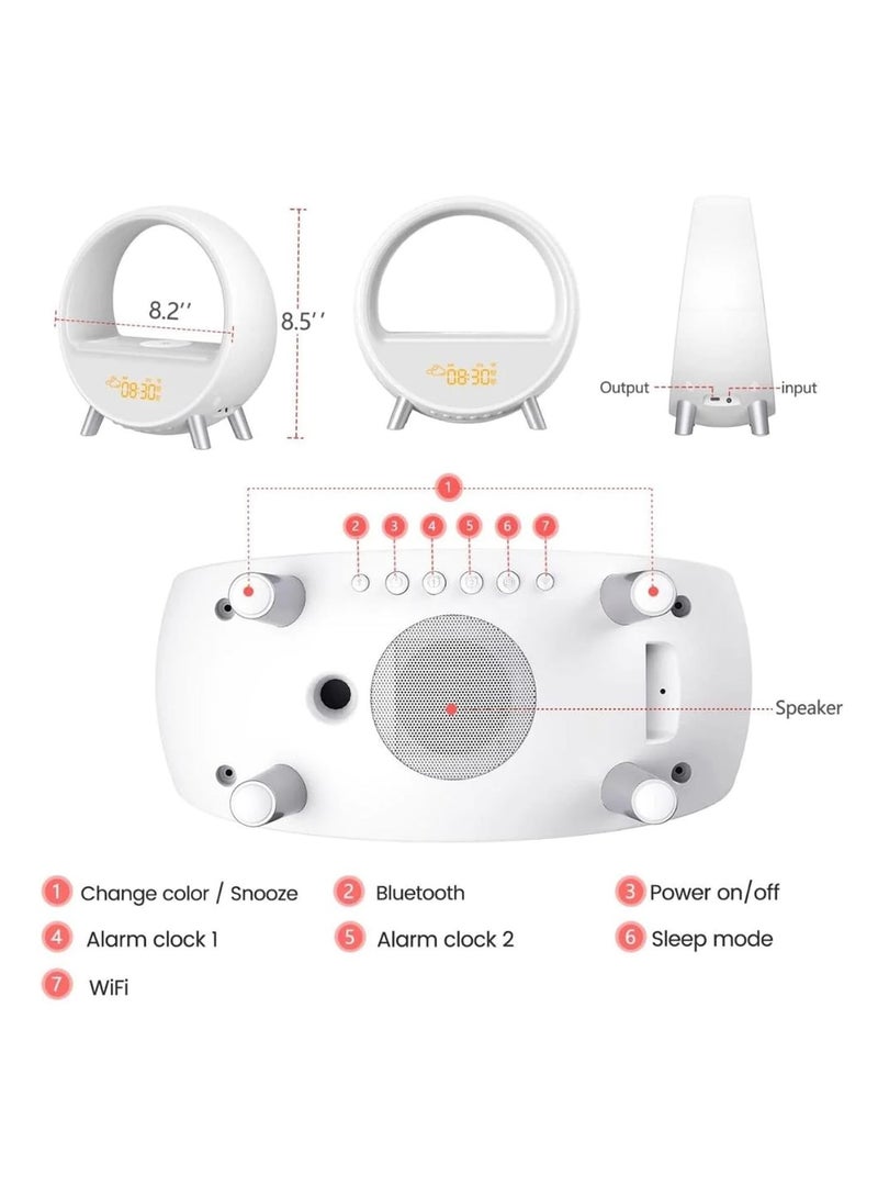 Rgb Sunrise Alarm Clock With Wireless Charging Station - Image 4