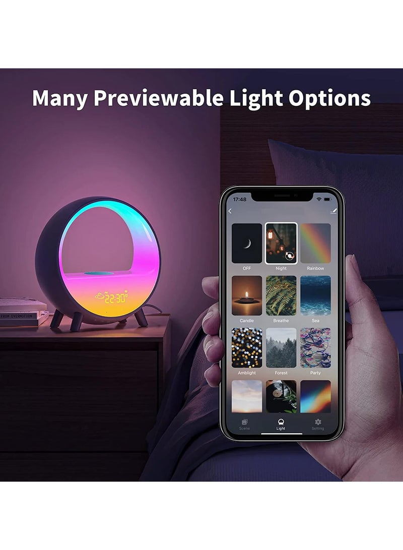 Rgb Sunrise Alarm Clock With Wireless Charging Station - Image 2