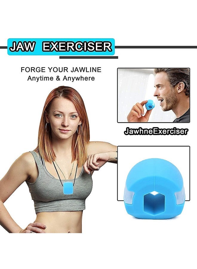Spefez Jawline Exerciser Tool Men Jawline Shaper Jawline Exerciser Jawline Gum Jawline Exercise Jawline Chewing Gum Jawline Exerciser Tool Men 60 lbs Jawline Shaper For Men (a), Blue - Image 5
