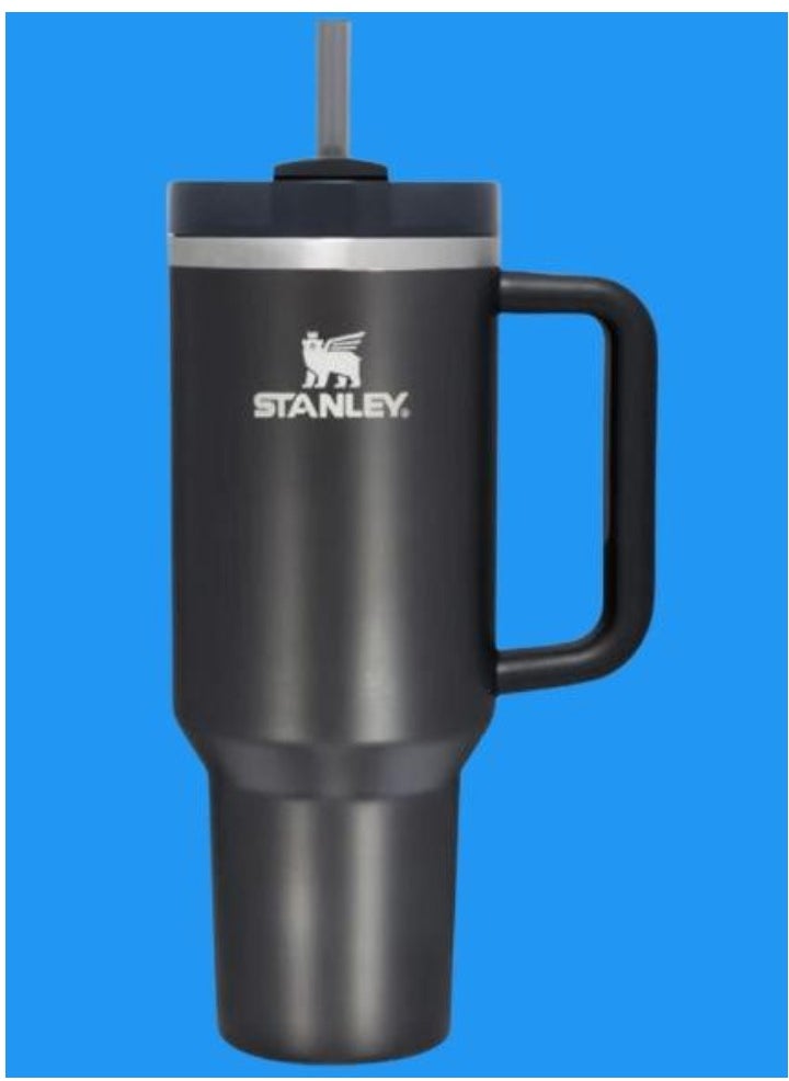 Stanley - Stanley Quencher H2.0 FlowState Vacuum Insulated Tumbler – 40 oz Black Stainless Steel Travel Mug with Lid & Straw, Double-Walled Leakproof Design, Keeps Drinks Hot/Cold for Hours, Durable & Portable – Perfect for Water, Coffee, Smoothies, Iced Tea - Image 1