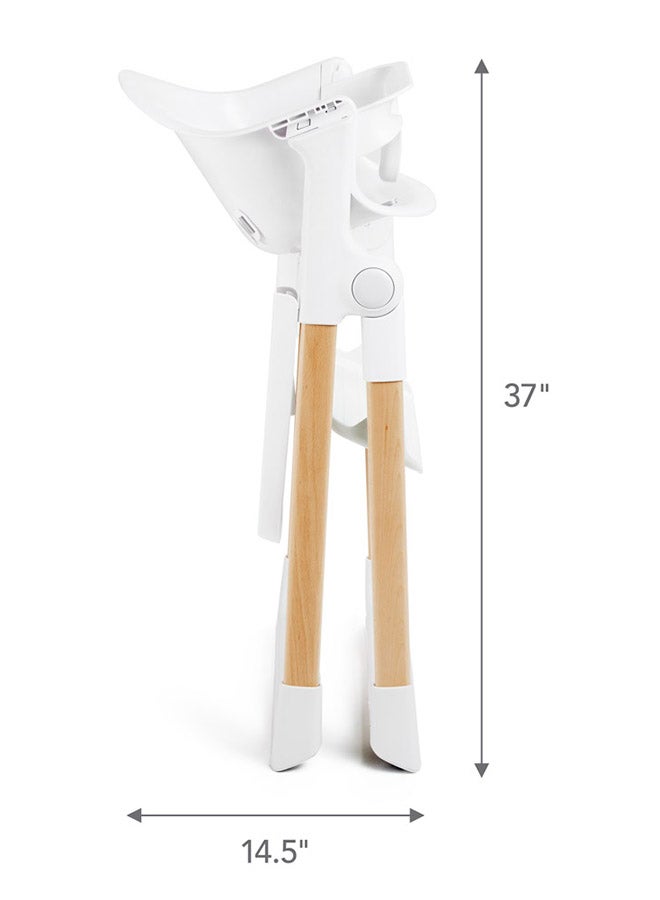 Munchkin Float Foldable Baby And Toddler High Chair  6-36 Months, White With Wooden Legs - Image 5
