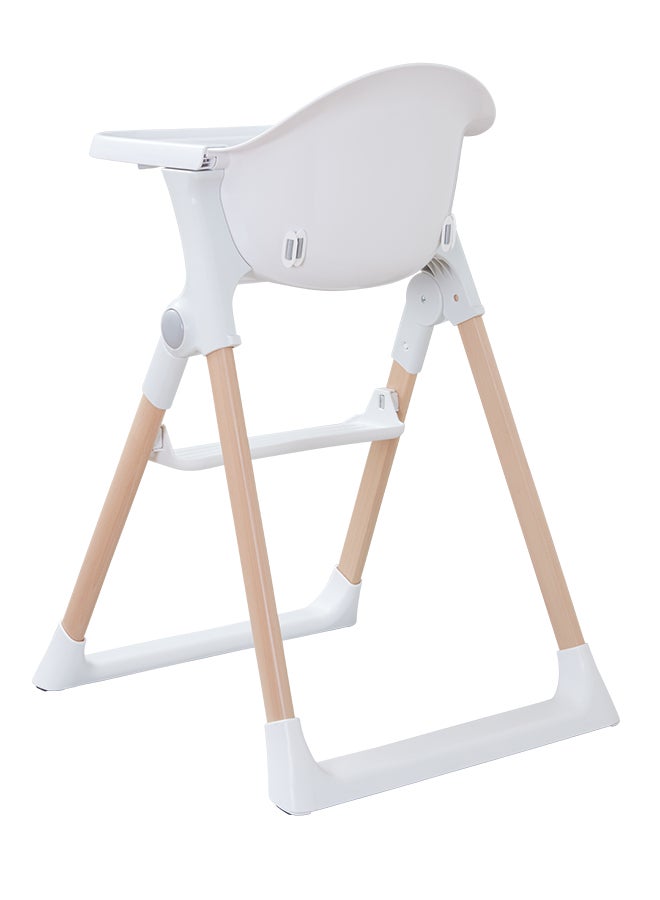 Munchkin Float Foldable Baby And Toddler High Chair  6-36 Months, White With Wooden Legs - Image 3