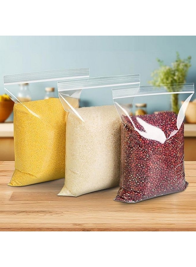bvslf Reusable/Resealable Self Sealing Zip Lock Covers Storage Pouch Bags, 10 x 14 inches, 50 Pieces (Transparent)(Plastic) - Image 2