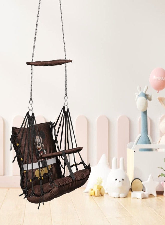 Patiofy Baby Swing | Hanging Swing for Kids | Jhula for Baby | Suitable for Indoor and Outdoor | Weight Capacity 10-15 Kg | Portable| Age Group 4-8 Years (Brown) - Image 1