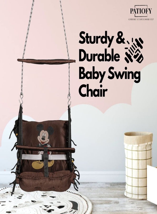 Patiofy Baby Swing | Hanging Swing for Kids | Jhula for Baby | Suitable for Indoor and Outdoor | Weight Capacity 10-15 Kg | Portable| Age Group 4-8 Years (Brown) - Image 5