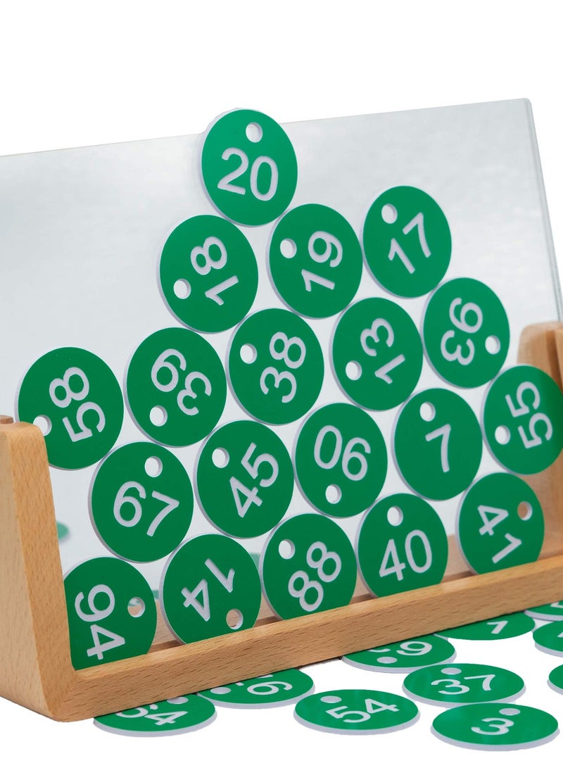 Plastic ID Number Tags, Engraved Tags Key Tags Without Key Rings for Locker Dorm Hotel Bar Restaurant Club Restaurant Table Numbers (1-50, Green)