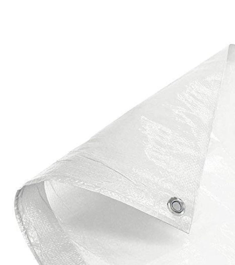 Premsons Tarpaulin 120 GSM Thick Waterproof UV Resistant Heavy Duty Sheet Rot Rip Tear Proof Tadpatri with Grommets Reinforced Edges Poly Tarp Cover Rain Roof Shed Protection 6 x 6 ft White - Image 4