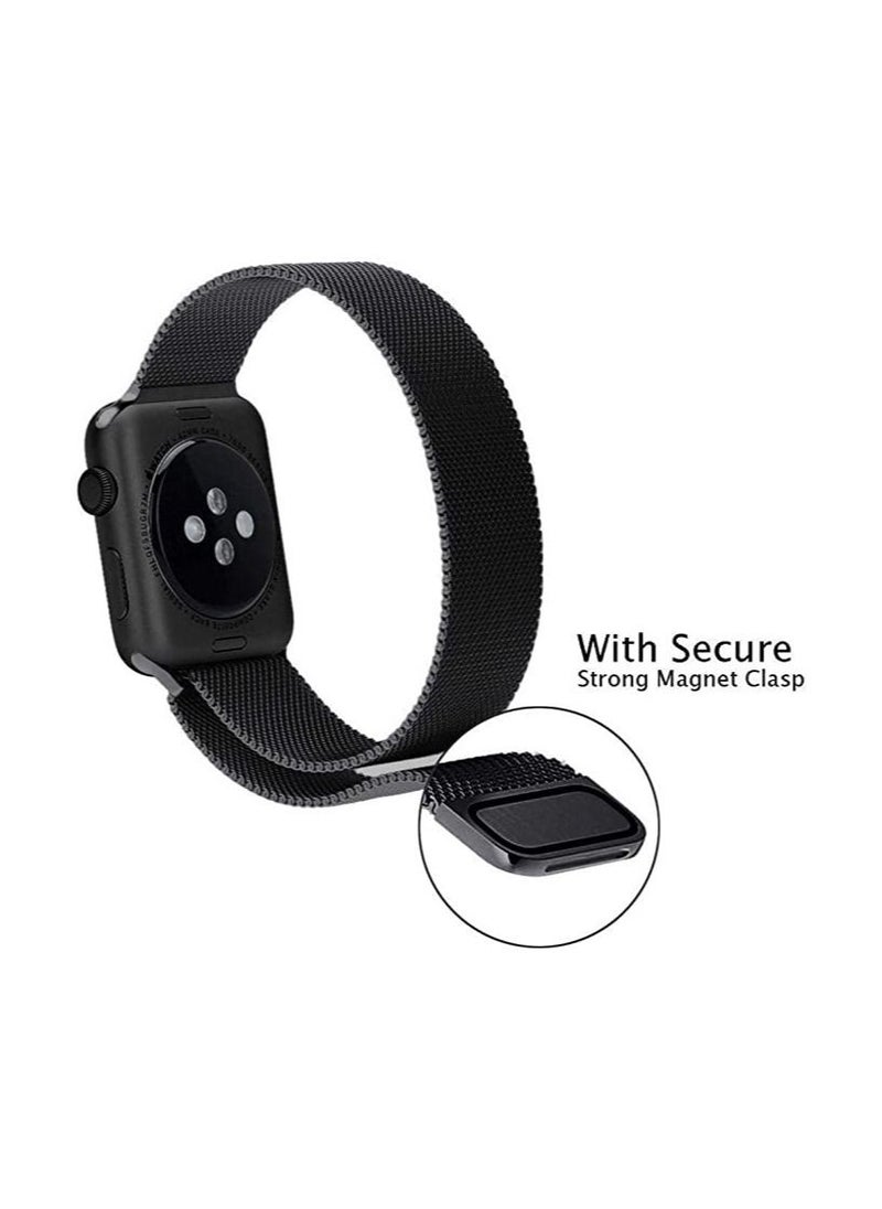 Generic - Milanese Loop Watch Band for 38mm/40mm/41mm Apple Watch, Stainless Steel iWatch Replacement Strap - Black Color - Image 1