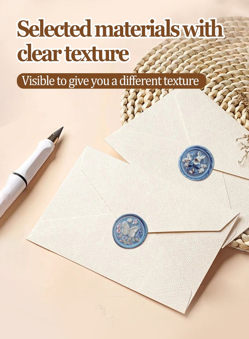BEIRUI 15 pcs Burlap Envelopes and 15 pcs Flap Stickers,Vintage Simple Envelopes,Kraft Specialty Paper,11.4cm x 16.5cm Envelopes for Invitation Postcard Envelopes,Wedding Birthday Party Greeting Card Envelopes  - Image 2