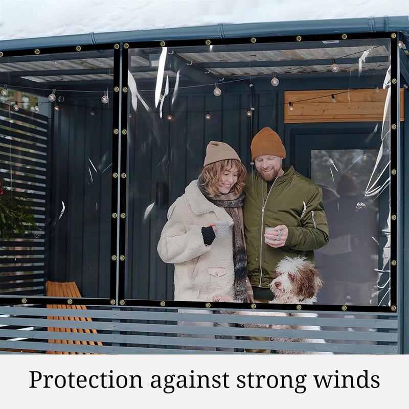 GREEN DECOR Waterproof Transparent Clear PVC Tarps Canopy Cover with RustProof Eyelet Polyester Band Used for Indoor and Outdoor Area for Dust Ac Wind Rain6 X 10 Feet Pack of 1 Piece - Image 3