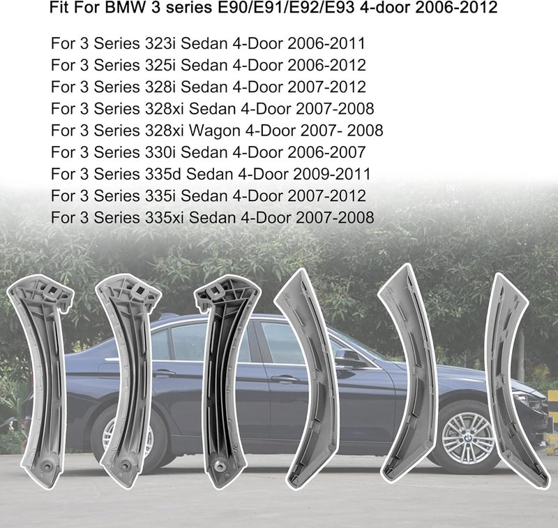 BENERAY Grey Interior Door Panel Handle Set for BMW 3 Series E90/E91/E92/E93 (2006-2012) - Image 3