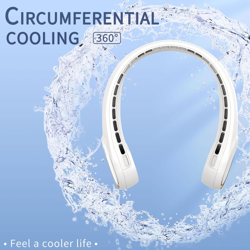 FrSara FrSara Neck Fan, Portable Strong Wind, Adjustable, 360° Cooling, Super Quiet, No Blade Design, No Hair Twisting, Even Air Volume On Both Sides, Non-Slip Material, Short Charging, Long Use Time - Image 5
