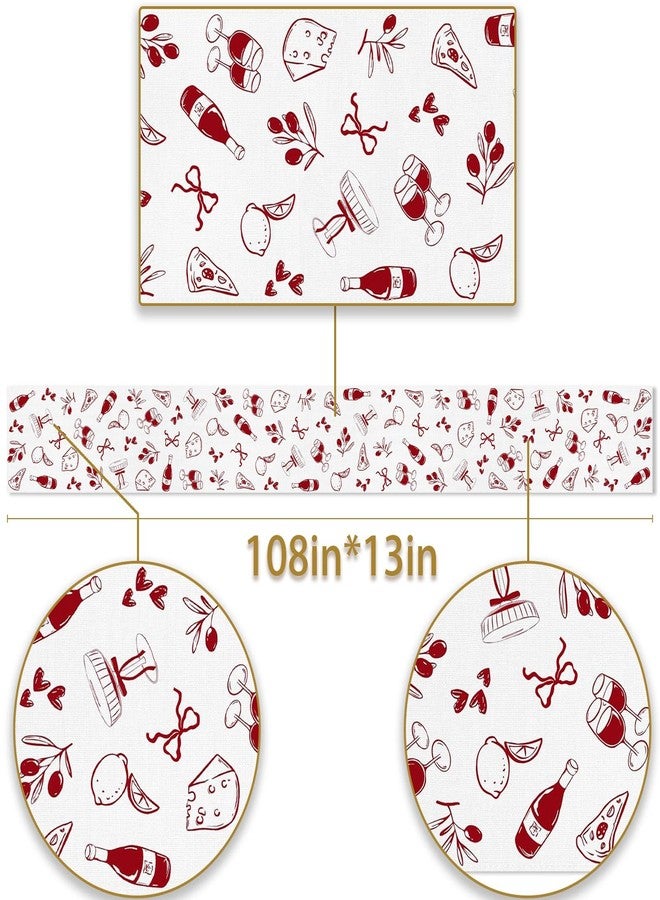 Pudodo That's Amore Table Runner Valentines Day Italian Themed Bachelorette Party Wedding Bridal Shower Kitchen Dining Room Home Decor (13" x 108") - Image 3