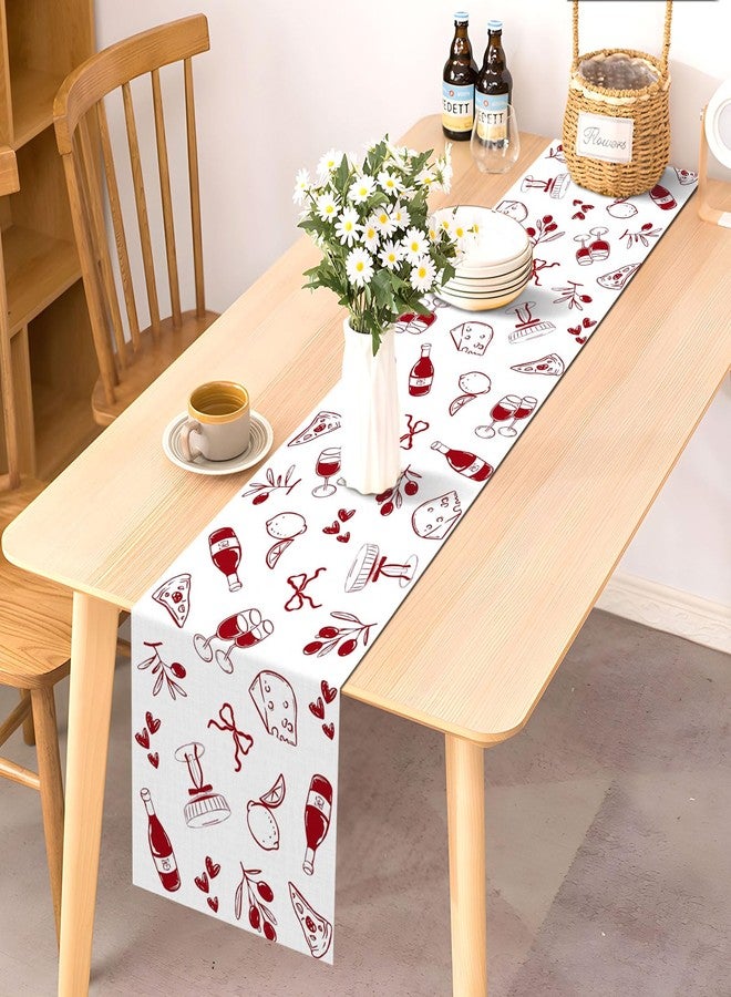 Pudodo That's Amore Table Runner Valentines Day Italian Themed Bachelorette Party Wedding Bridal Shower Kitchen Dining Room Home Decor (13" x 108") - Image 2