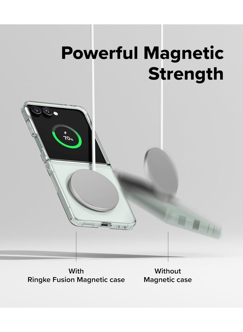 حومة غطاء حماية شفاف مغناطيسي لهاتف Samsung Galaxy Z Flip 7 متوافق مع MagSafe، غطاء شفاف كريستالي مضاد للاصفرار لهاتف Samsung Galaxy Z Flip 7 - Image 3