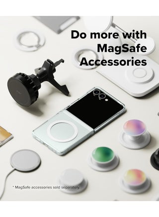 غطاء حماية شفاف مغناطيسي لهاتف Samsung Galaxy Z Flip 7 متوافق مع MagSafe، غطاء شفاف كريستالي مضاد للاصفرار لهاتف Samsung Galaxy Z Flip 7 - view 5