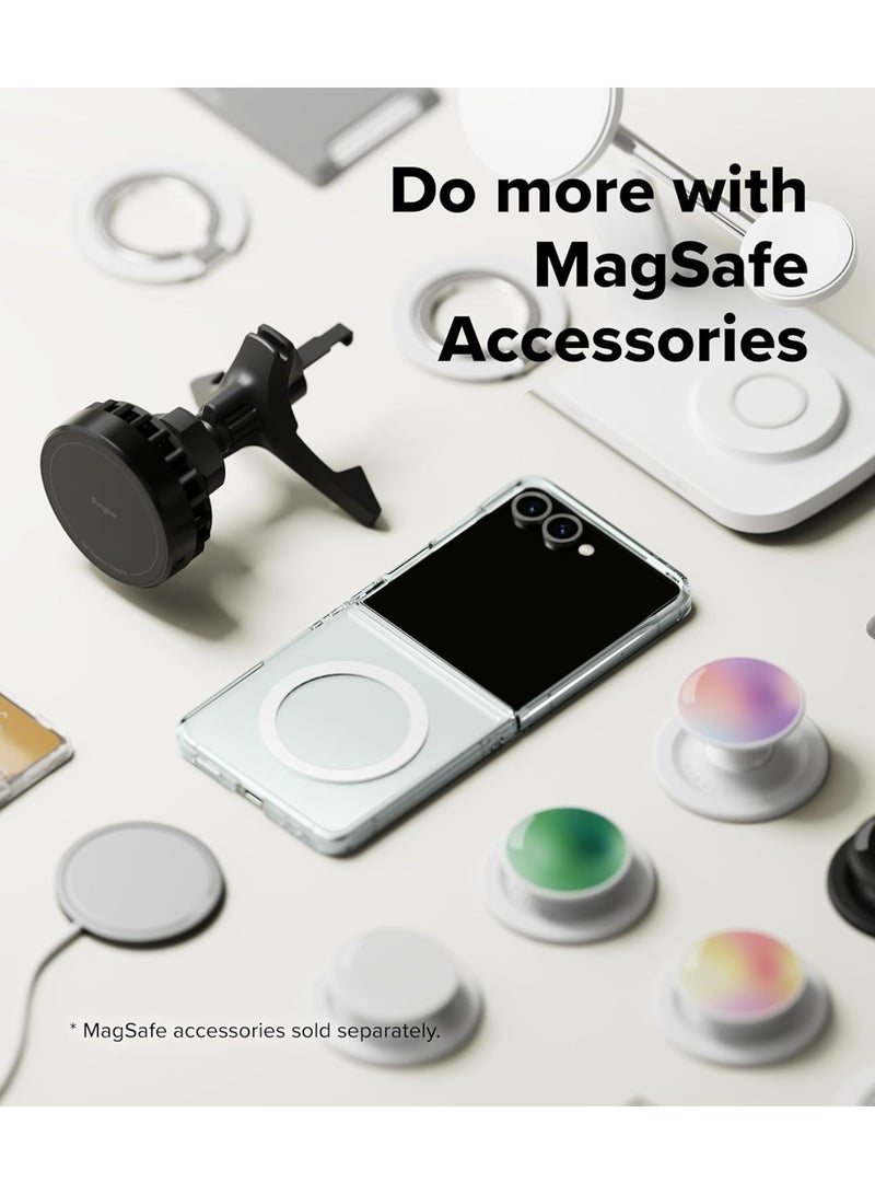 حومة غطاء حماية شفاف مغناطيسي لهاتف Samsung Galaxy Z Flip 7 متوافق مع MagSafe، غطاء شفاف كريستالي مضاد للاصفرار لهاتف Samsung Galaxy Z Flip 7 - Image 5