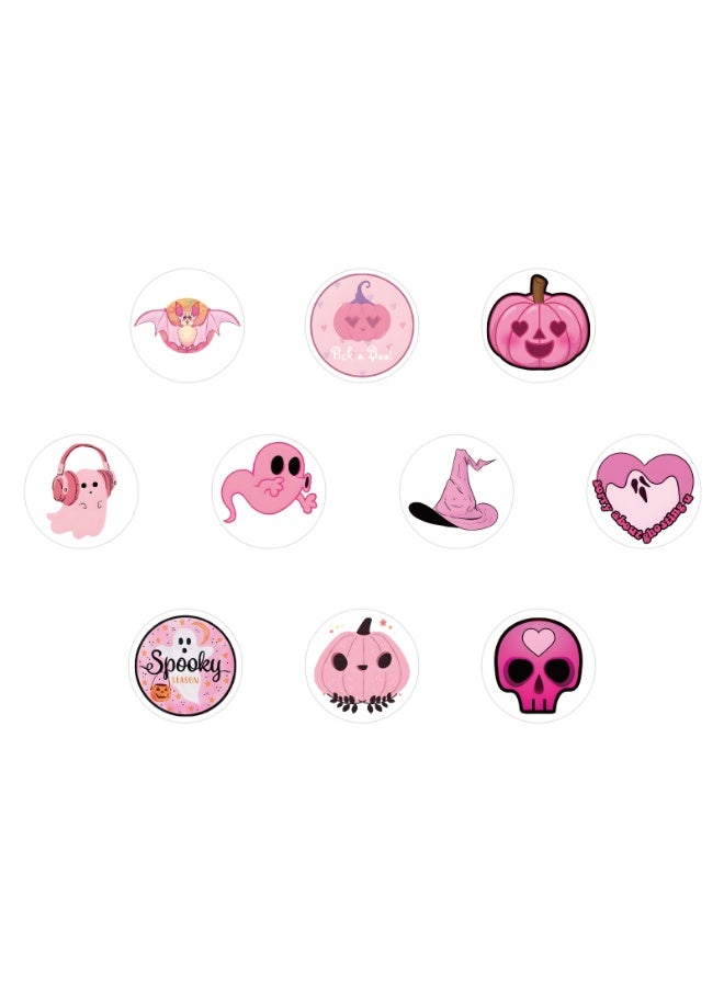 NIBEMINENT 500 Pcs Pink Halloween Deco Kit Waterproof Stickers, High Definition Printing Bright Colors, Suitable for Laptop Skateboard Luggage Water Bottle Guitar DIY - Image 3