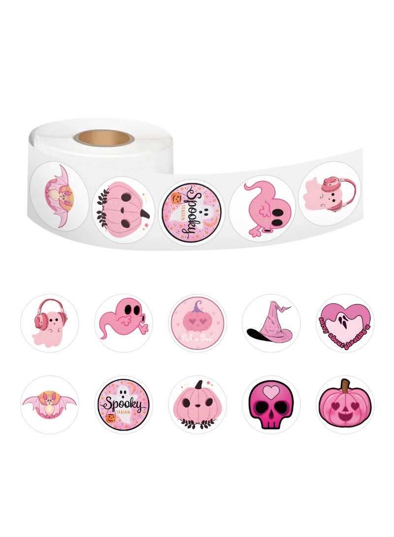 NIBEMINENT 500 Pcs Pink Halloween Deco Kit Waterproof Stickers, High Definition Printing Bright Colors, Suitable for Laptop Skateboard Luggage Water Bottle Guitar DIY - Image 2