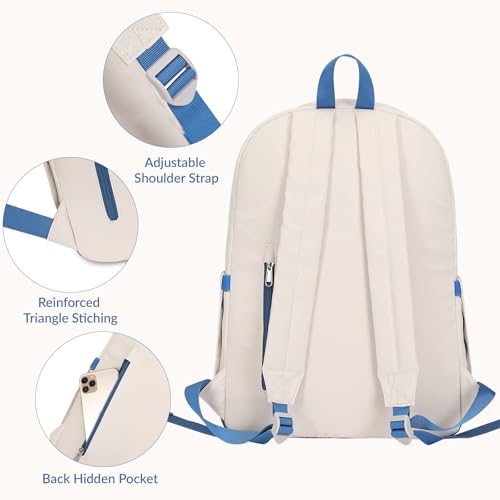 Lohol Classic Backpack for Girls Boys Teens, Lightweight Daypacks for School and Travel (Grey) - Image 5