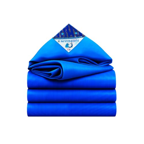 TUFFPAULIN 9FT X 12FT 150 GSM Blue Heavy Duty Tarpaulin Tirpal Tadpatri Tharpai Thadika, Extra Strong, Eyelets, UV Resistant, 100% Waterproof Virgin, 6 Layer MLCL 3D Rib Technology-1 No. - Image 1
