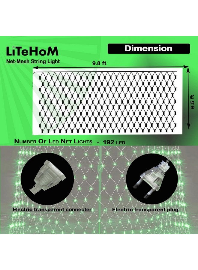 Litehom أضواء خيوط شبكة LED من لايت هوم، 9.8 قدم × 6.6 قدم، 192 LED، 8 أوضاع زينة ديوالي مع أضواء ديوالي لتزيين المنزل! أضواء ديوالي LED، أضواء LED لتزيين المنزل (3x2 شبكة خضراء) - Image 3
