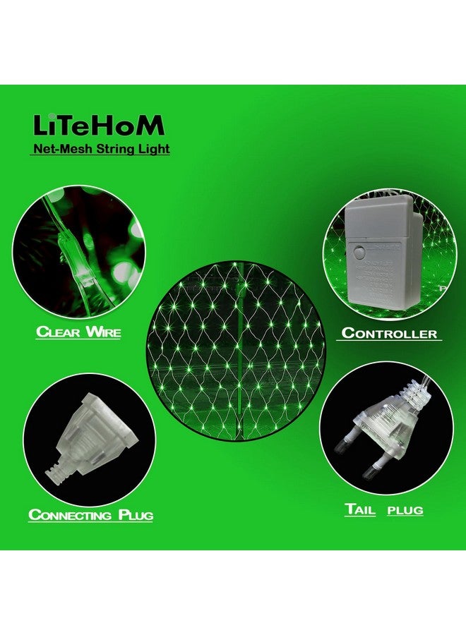 Litehom أضواء خيوط شبكة LED من لايت هوم، 9.8 قدم × 6.6 قدم، 192 LED، 8 أوضاع زينة ديوالي مع أضواء ديوالي لتزيين المنزل! أضواء ديوالي LED، أضواء LED لتزيين المنزل (3x2 شبكة خضراء) - Image 4
