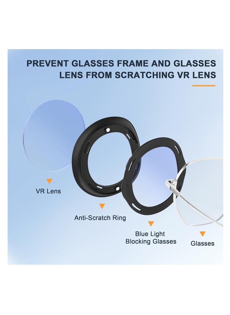 Excefore - Lens Protector Cover Kit for Meta Quest 3, Protector Accessories Compatible with Oculus Quest 3, Glasses Spacer Anti-Scratch Ring with Blue Light Blocking Glasses for Meta Quest 3 - Image 1