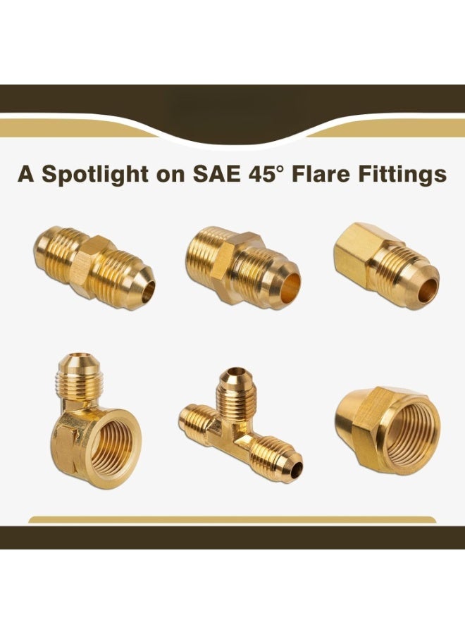 3/8" Flare x 3/8" Flare Brass Tube Fitting for Propane, LP and Natural Gas, Fuel, Plumbing, Union (2-Pack)(A)  - Image 4