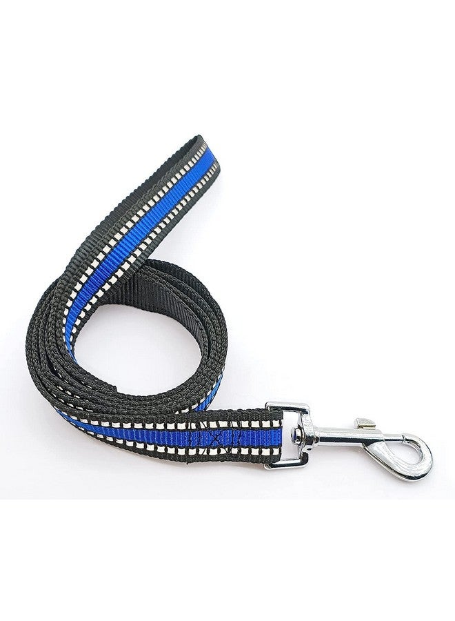 حزام كلب متوسط الحجم مع مقود، عاكس، مريح وقابل للتعديل، مجموعة حزام كلب بطول 0.75 بوصة، آمن ليلاً، للمشي في الهواء الطلق (أزرق) - Image 3