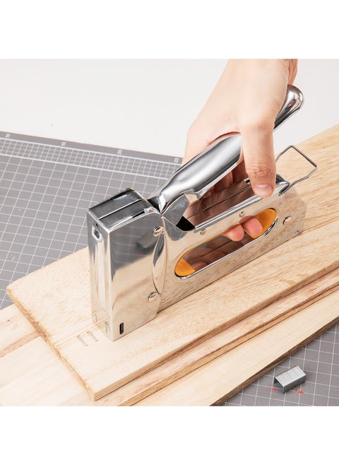 Deli ET35111 Tacker/Staple Gun – Silver, Tack Up to 14mm Thickness, Durable All-Metal Construction, Safe Lock Design