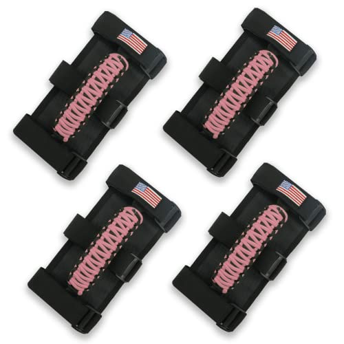 Kujunpao 4 X Roll Bar Grab Handles Grip Handle Compatible with Jeep Wrangler JLU JK JKU TJ YJ LJ JT JL Gladiator JT 19552022 UTV ATVPink - Image 1