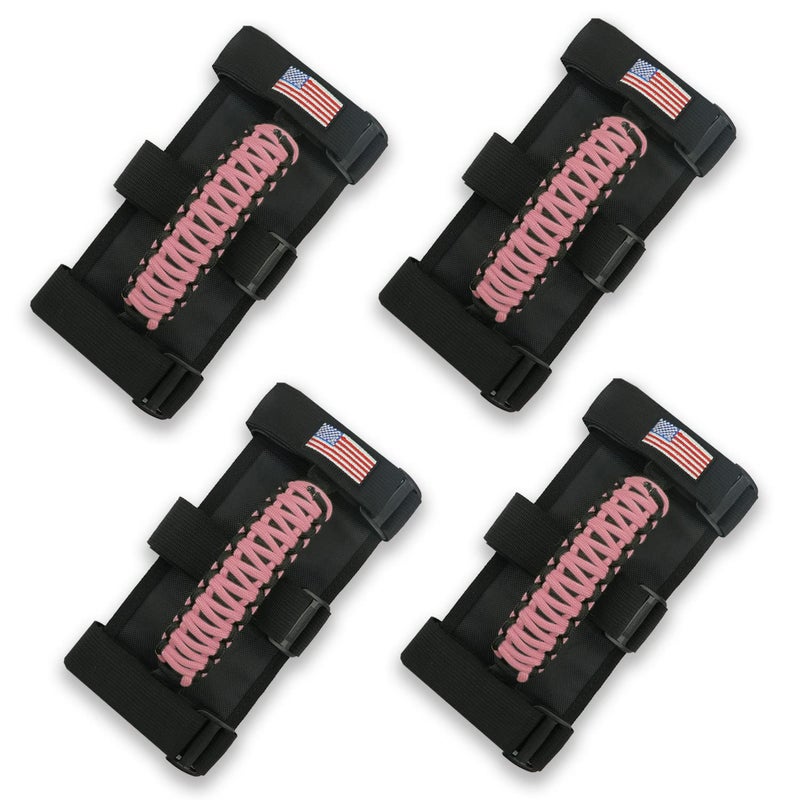 Kujunpao 4 X Roll Bar Grab Handles Grip Handle Compatible with Jeep Wrangler JLU JK JKU TJ YJ LJ JT JL Gladiator JT 19552022 UTV ATVPink - Image 2