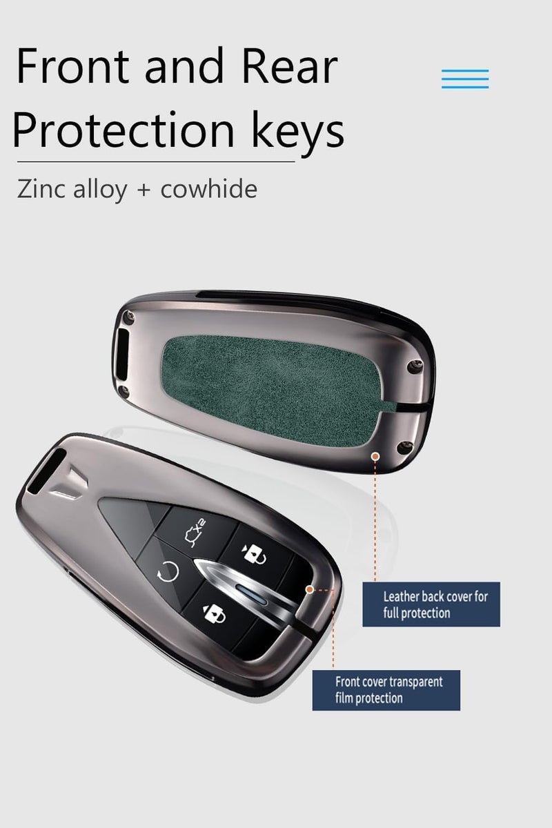 sheful Metal Car Key Case Key Case Fits Changan CS35 CS55 CS75 Plus CS95 Eado Plus Uni-T Uni-K Oushang X5 EV 2019-2025 Key Cover Protective Key Fob B - Black - Image 5