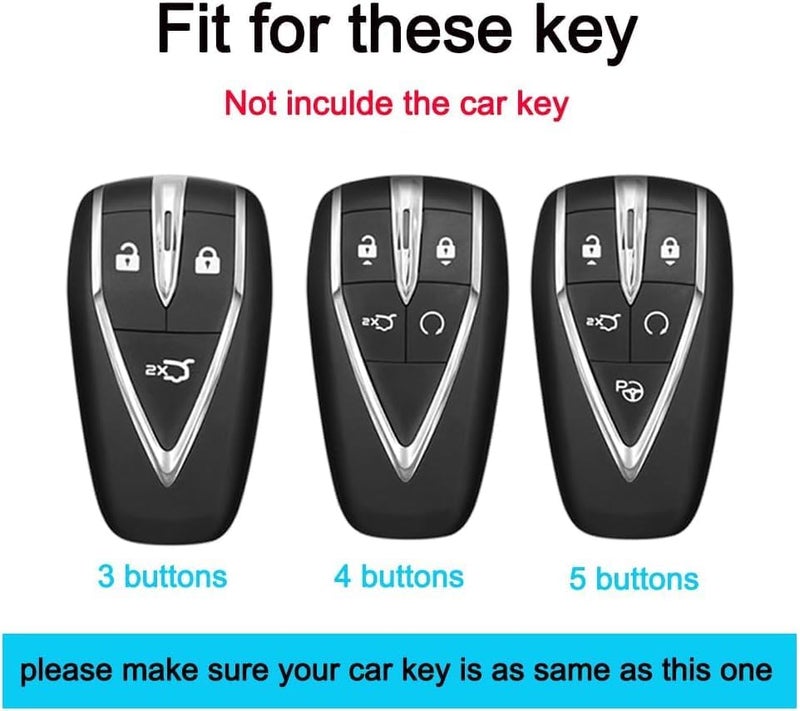 sheful Metal Car Key Case Key Case Fits Changan CS35 CS55 CS75 Plus CS95 Eado Plus Uni-T Uni-K Oushang X5 EV 2019-2025 Key Cover Protective Key Fob B - Black - Image 2