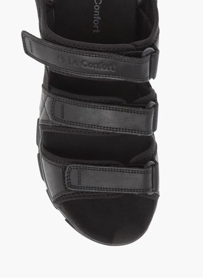 لو كونفورت Mens Strappy Sandals With Hook And Loop Closure