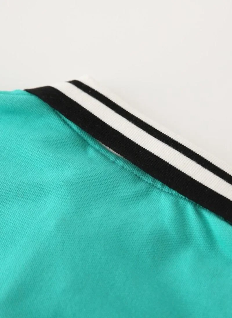 YUNIQEE Green Polo Collar Pure Cotton Tshirt