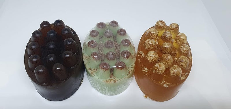 Sciian Massage BarWalnut shell scrubLemon Honey OatsCinnamon Coffee soaps Pack of 12 - Image 1