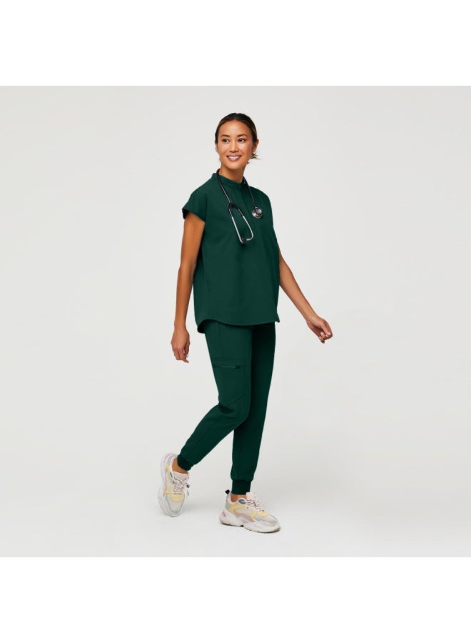 NIBEMINENT Elastic Quick-drying Hospital Work Oral Dentist Operating Room Beaty Salon Scrub Uniform Summer Thin Clothes - Image 1