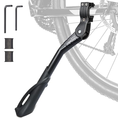 TOPCABIN Bike Kickstand Enhanced,Rear Side/Center Mount,Aluminum Alloy Bicycle Kick Stand Adjustable Kickstand for adult bike 700C 24" 26" 28" 29 inch Mountain Road bike(Black Side 24-29 inch Bike) - Image 1